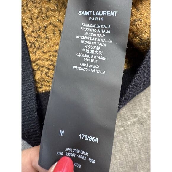 Saint Laurent Men's leopard jacquard jumper Wool Alpaca Size Medium $1560 - Picture 16 of 16